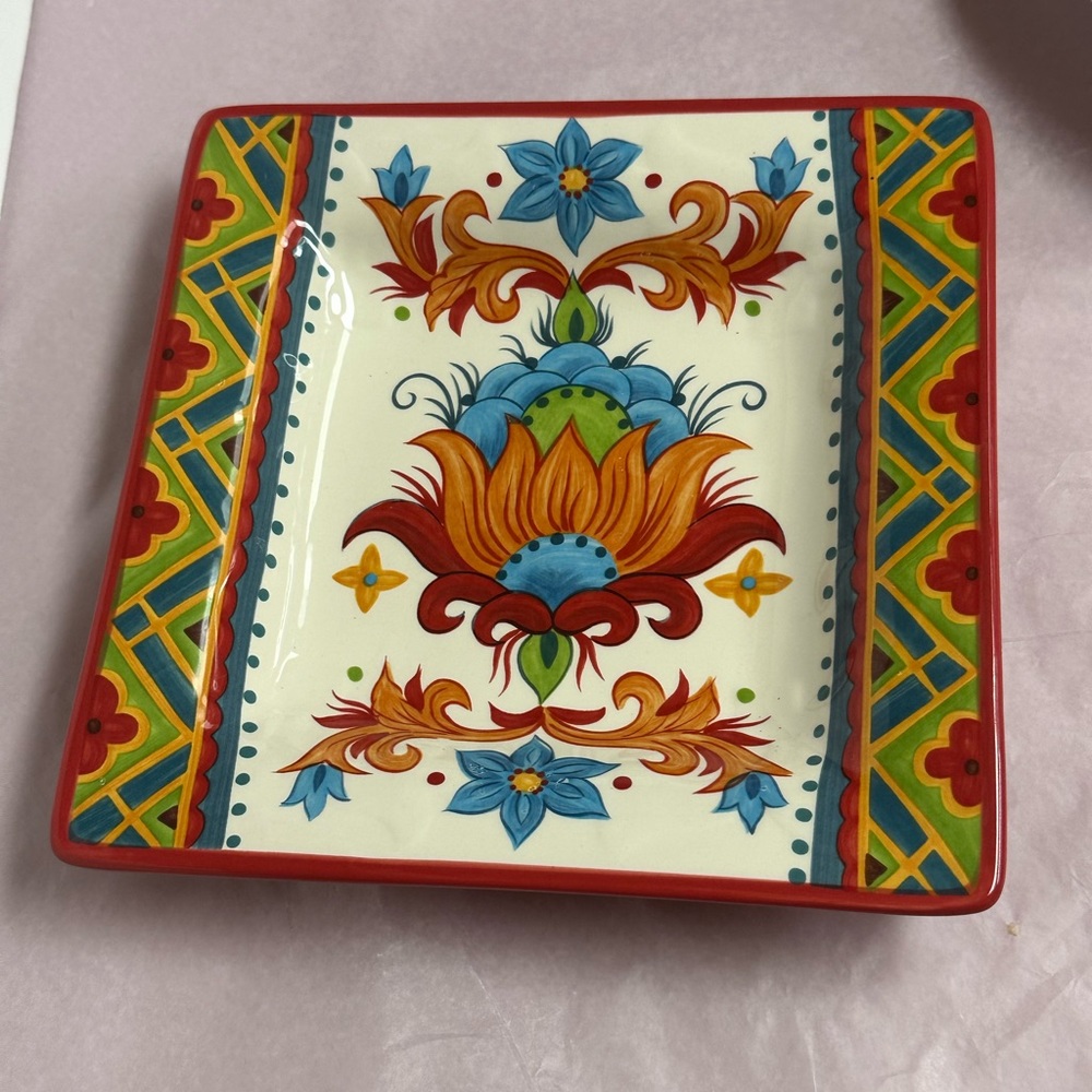 Macy’s Espana Lifestyle Pasha Pattern 8" Square serving platter